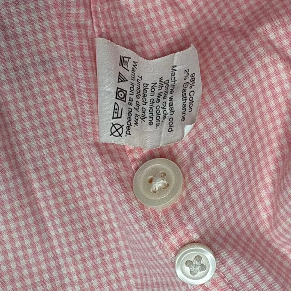 J. Crew Thompson Light Pink Gingham Long‎ Sleeve Dress Shirt Mens Sz XL